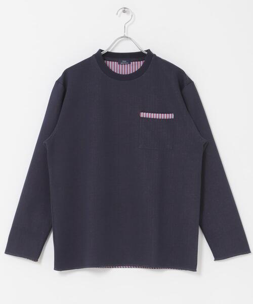 ITEMS URBANRESEARCH(アイテムズ アーバンリサーチ)の「裏ストライプダンボールカットソー(Tシャツ/カットソー・メンズ・ネイビー/ベージュ/グリーン/ブラック・MEDIUM/LARGE)」の20枚目の写真