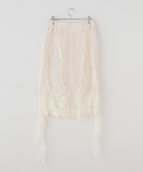 VIVIANO（ヴィヴィアーノ）の「【VIVIANO / ヴィヴィアーノ】 Boudoir Satin Skirt（スカート・レディース・アイボリー・MEDIUM）」の2枚目の写真