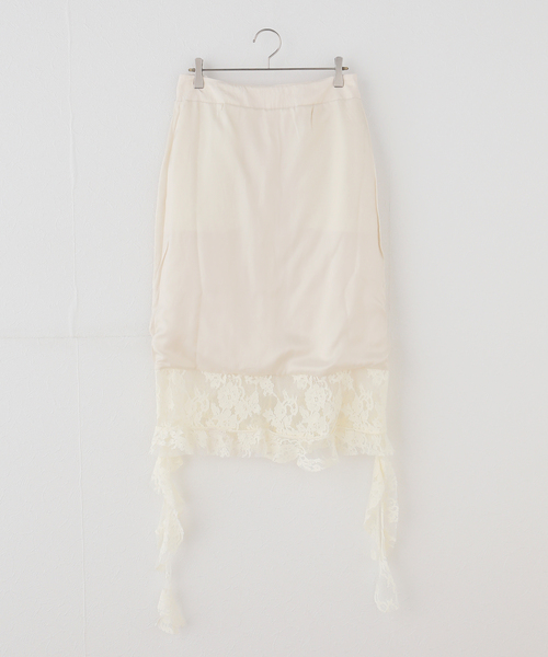 VIVIANO（ヴィヴィアーノ）の「【VIVIANO / ヴィヴィアーノ】 Boudoir Satin Skirt（スカート・レディース・アイボリー・MEDIUM）」の7枚目の写真