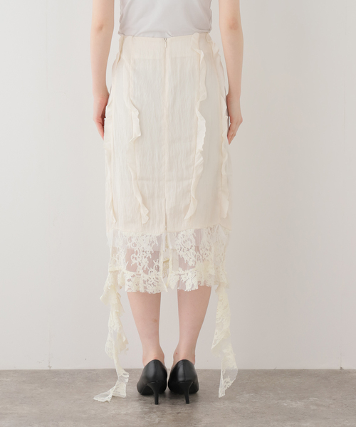 VIVIANO（ヴィヴィアーノ）の「【VIVIANO / ヴィヴィアーノ】 Boudoir Satin Skirt（スカート・レディース・アイボリー・MEDIUM）」の13枚目の写真