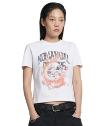 BLAZING SKULL T-SHIRT (WOMAN) - WHITE
