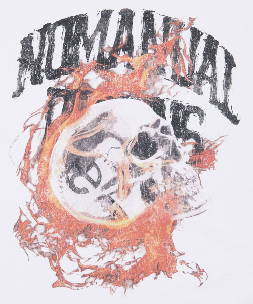 NOMANUAL(NOMANUAL)の「BLAZING SKULL T-SHIRT (WOMAN) - WHITE(Tシャツ/カットソー・レディース・その他・MEDIUM/LARGE/SMALL)」の2枚目の写真