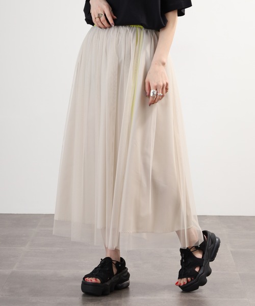 Anna Nicola(アンナニコラ)の「Anna Nicola サイドラインチュールスカート(スカート・レディース・ベージュ/グレー/ブラック・38)」の18枚目の写真