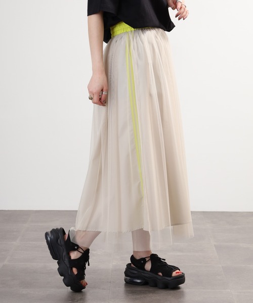 Anna Nicola(アンナニコラ)の「Anna Nicola サイドラインチュールスカート(スカート・レディース・ベージュ/グレー/ブラック・38)」の22枚目の写真