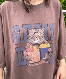 キャットプリントビッグTシャツ