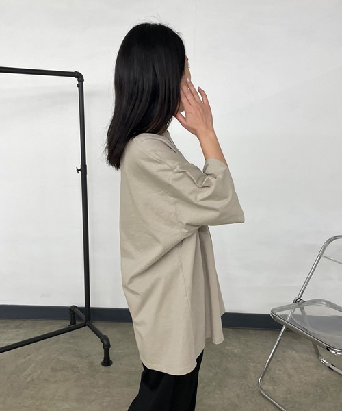 CRB(シーアールビー)の「キャットプリントビッグTシャツ(Tシャツ/カットソー・レディース・ベージュ/チャコール/オフホワイト/ブラウン・F)」の22枚目の写真