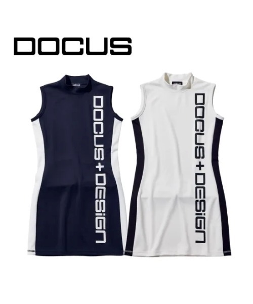 DOCUS】(ドゥーカス)レディース ゴルフウェア モックネック サイド