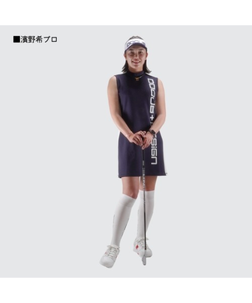 新品タグ付き DOCUS レディース ゴルフウェア DDワンピース DOCUS】(ドゥーカス)レディース ゴルフウェア モックネック サイド