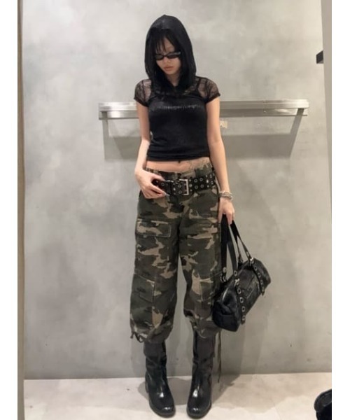 LAGUA GEM(ラグアジェム)の「MESH LACE HOODIE トップス(パーカー・レディース・ブラック/ホワイト・FREE)」の19枚目の写真