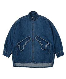 AJOBYAJO（アジョバイアジョ）の「Gun Oversized Washed Denim Shirt [Navy]（シャツ/ブラウス）」