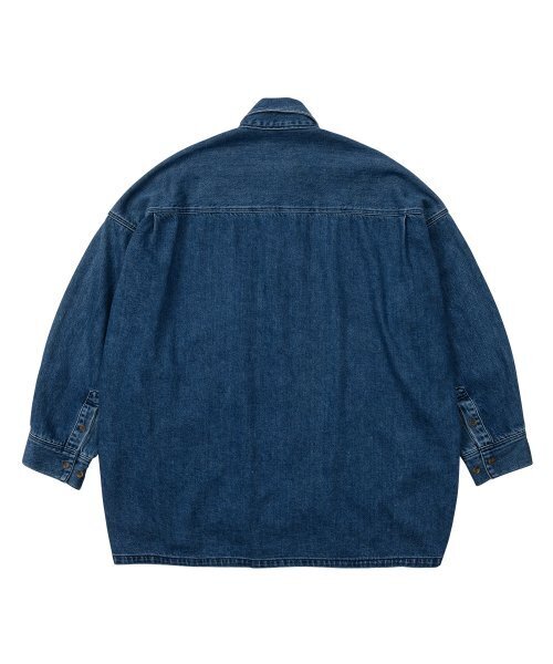 セール】Gun Oversized Washed Denim Shirt [Navy]（シャツ/ブラウス 