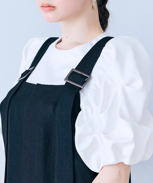 Audie a Muses(オーディアミューズ)の「タックボリュームスリーブカットソー(Tシャツ/カットソー・レディース・オフホワイト/ブラック・38/42)」の21枚目の写真