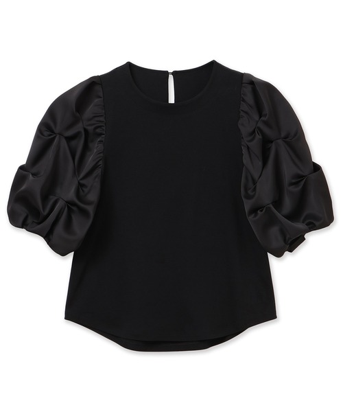 Audie a Muses(オーディアミューズ)の「タックボリュームスリーブカットソー(Tシャツ/カットソー・レディース・オフホワイト/ブラック・38/42)」の4枚目の写真