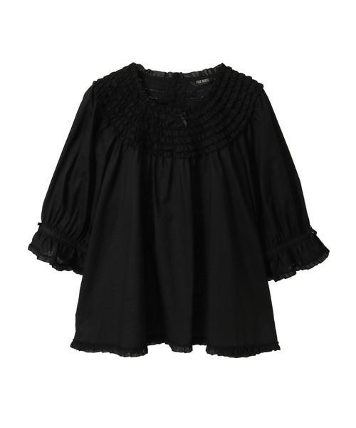 PINK HOUSE（ピンクハウス）の「ヨークフリル使いブラウス（シャツ/ブラウス・レディース・インディゴブルー/ネイビー/ホワイト/レッド/ピンク/ブラック・フリー）」の3枚目の写真