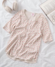 JEMORGAN（ジェーイーモーガン）の「【87】【JEMORGAN/ジェーイーモーガン】花柄 フライス ヘンリーネックTシャツ/レディース/26SUMMER NEW（Tシャツ/カットソー）」