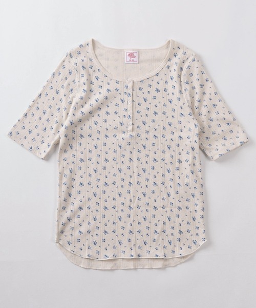 JEMORGAN(ジェーイーモーガン)の「【87】【JEMORGAN/ジェーイーモーガン】花柄 フライス ヘンリーネックTシャツ/レディース/26SUMMER NEW(Tシャツ/カットソー・レディース・ブラック/レッド/ネイビー/ブルー・FREE)」の5枚目の写真