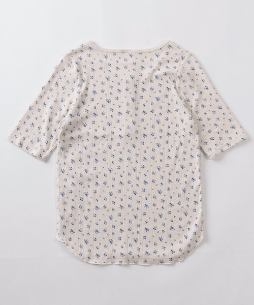 JEMORGAN(ジェーイーモーガン)の「【87】【JEMORGAN/ジェーイーモーガン】花柄 フライス ヘンリーネックTシャツ/レディース/26SUMMER NEW(Tシャツ/カットソー・レディース・ブラック/レッド/ネイビー/ブルー・FREE)」の6枚目の写真