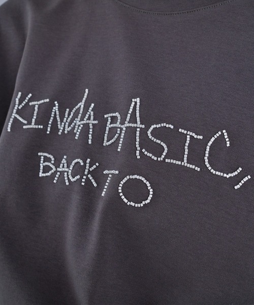 murea(ミュレア)の「ビーズ刺繍半袖Tシャツ(Tシャツ/カットソー・レディース・チャコールグレー/アイボリー・FREE)」の10枚目の写真