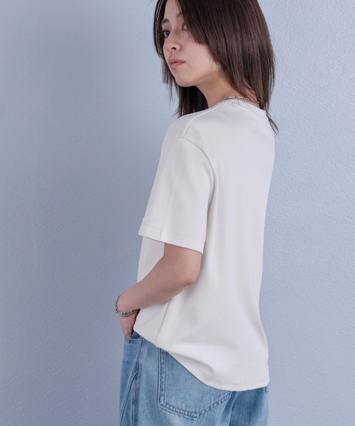 murea(ミュレア)の「ビーズ刺繍半袖Tシャツ(Tシャツ/カットソー・レディース・チャコールグレー/アイボリー・FREE)」の15枚目の写真