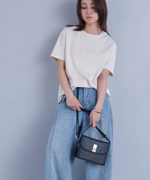 murea(ミュレア)の「ビーズ刺繍半袖Tシャツ(Tシャツ/カットソー・レディース・チャコールグレー/アイボリー・FREE)」の17枚目の写真