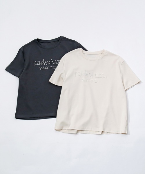 murea(ミュレア)の「ビーズ刺繍半袖Tシャツ(Tシャツ/カットソー・レディース・チャコールグレー/アイボリー・FREE)」の19枚目の写真