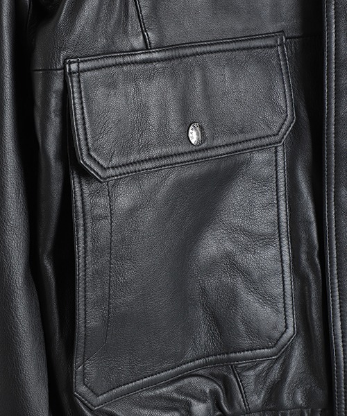 MANASTASH（マナスタッシュ）の「MANASTASH / マナスタッシュ：LEATHER MOTOR BLOUSON：792-5950004[AST]（ブルゾン・メンズ・ブラック・L）」の6枚目の写真