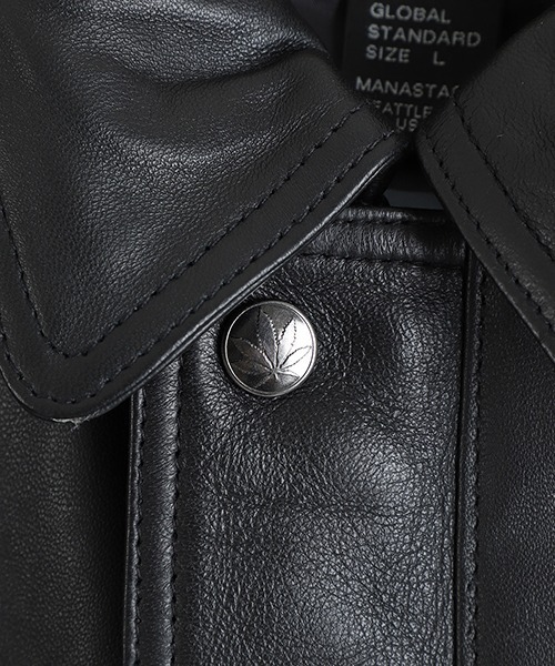 MANASTASH（マナスタッシュ）の「MANASTASH / マナスタッシュ：LEATHER MOTOR BLOUSON：792-5950004[AST]（ブルゾン・メンズ・ブラック・L）」の3枚目の写真