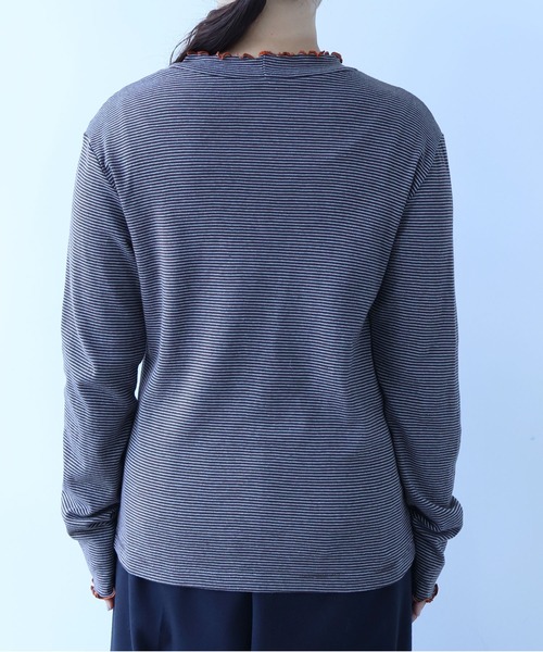 bulle de savon(ビュルデサボン)の「30/-度甘フライスボーダー ハイネック(Tシャツ/カットソー・レディース・ダークブラウン/ブラック・FREE)」の19枚目の写真