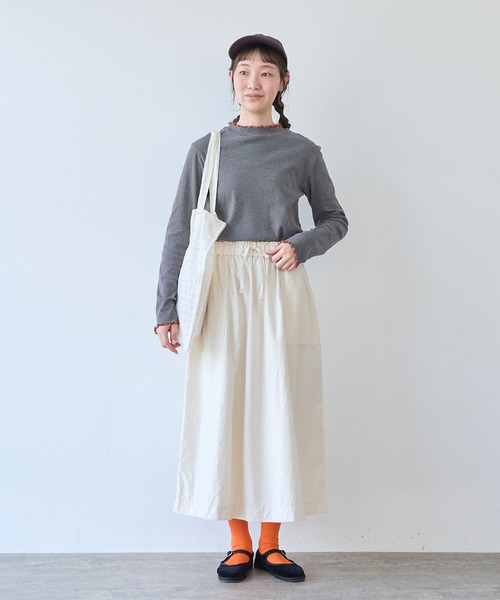 bulle de savon(ビュルデサボン)の「30/-度甘フライスボーダー ハイネック(Tシャツ/カットソー・レディース・ダークブラウン/ブラック・FREE)」の10枚目の写真
