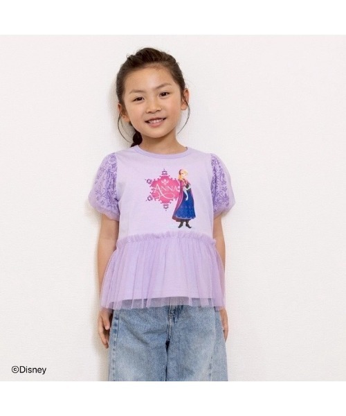 Disney（ディズニー）の「4/24(金)発売【Sophitica×tsumashi1118さん】 Disney アナと雪の女王/Tシャツ（Tシャツ/カットソー・キッズ・パープル/ネイビー/ライトブルー・130cm/120cm/110cm/100cm/90cm）」の3枚目の写真