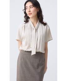 ボウタイドルマンスリーブブラウス【涼】【半袖】