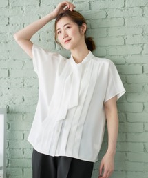 ボウタイドルマンスリーブブラウス【涼】【半袖】