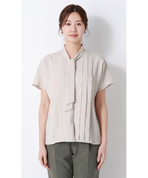 AOYAMA(アオヤマ)の「ボウタイドルマンスリーブブラウス【涼】【半袖】(シャツ/ブラウス・レディース・ホワイト/ベージュ・L/M/LL/S)」の17枚目の写真