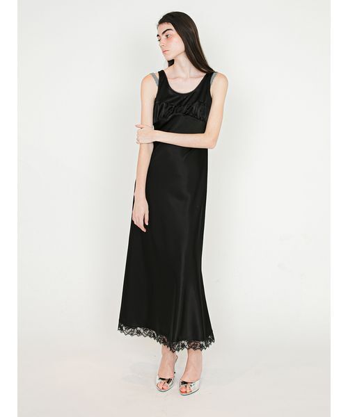 SORIN(ソリン )の「Satin Back Open Dress/サテン バックオープンドレス(ワンピース・レディース・ピンク/ブラック・36/38)」の2枚目の写真