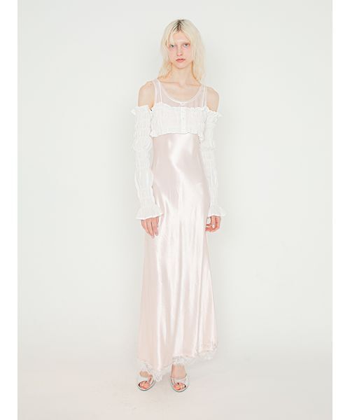 SORIN(ソリン )の「Satin Back Open Dress/サテン バックオープンドレス(ワンピース・レディース・ピンク/ブラック・36/38)」の4枚目の写真