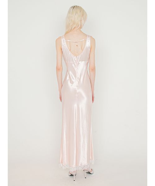 SORIN(ソリン )の「Satin Back Open Dress/サテン バックオープンドレス(ワンピース・レディース・ピンク/ブラック・36/38)」の7枚目の写真