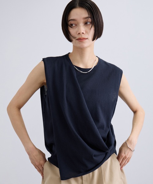 SALON adam et rope'(サロン アダム エ ロペ)の「【WEB限定】ストール付きマルチWAYノースリニット/夏服・オフィスカジュアル(ニット/セーター・レディース・グレー/ネイビー/ベージュ系その他・FREE)」の18枚目の写真