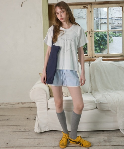Birthday room(バースデイルーム)の「裾レースショートパンツ/Lace-hem shorts(その他パンツ・レディース・ライトブルー/ホワイト・FREE)」の20枚目の写真