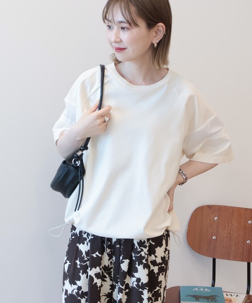 AMERICAN HOLIC(アメリカンホリック)の「異素材ラインプルオーバー(Tシャツ/カットソー・レディース・ネイビー/ブラック/ブラウン/オフホワイト・M/L)」の3枚目の写真
