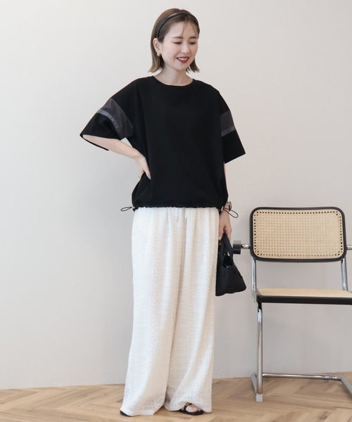 AMERICAN HOLIC(アメリカンホリック)の「異素材ラインプルオーバー(Tシャツ/カットソー・レディース・ネイビー/ブラック/ブラウン/オフホワイト・M/L)」の8枚目の写真
