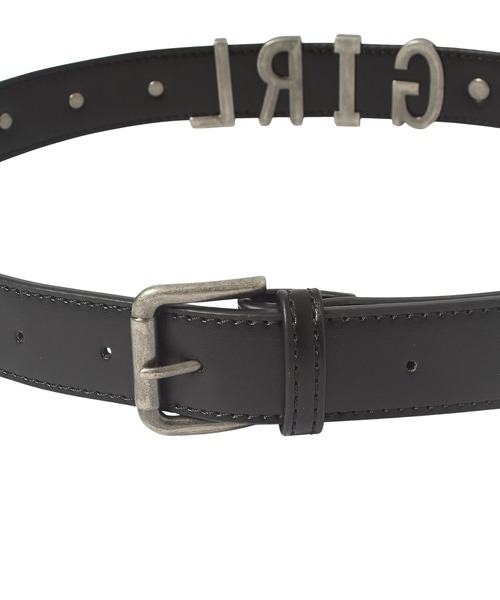 X-girl(エックスガール)の「METAL LOGO STUDDED FAUX LEATHER BELT(ベルト・レディース・ブラウン/ブラック・ONE SIZE)」の4枚目の写真