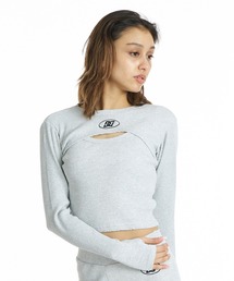DC/ディーシー 長袖 Tシャツ ロンT クロップド丈 レイヤード 胸開きデザイン セットアップ対応 LLT264317