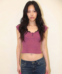 VENECY（ベネシー）の「Lace Bralette Tee（Tシャツ/カットソー）」