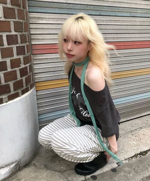 SLEEKGLOW（スリック グロウ）の「ストライプレタリングスウェットパンツ[グレー]（スウェットパンツ・レディース・その他・FREE）」の10枚目の写真