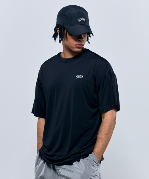 PHYSICAL GARMENTS（フィジカルガーメンツ）の「P2544 機能性ドライオーバーサイズ半袖 [ブラック]（Tシャツ/カットソー・メンズ・ブラック・MEDIUM/LARGE/X-LARGE/XX-LARGE）」の2枚目の写真