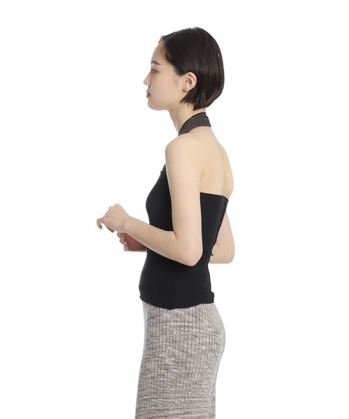 BASERANGE（ベースレンジ）の「BASERANGE / ベースレンジ：NEHRU HALTER TOP：TONT-LA-SU25[ANN]（Tシャツ/カットソー・レディース・ブラック・S）」の4枚目の写真