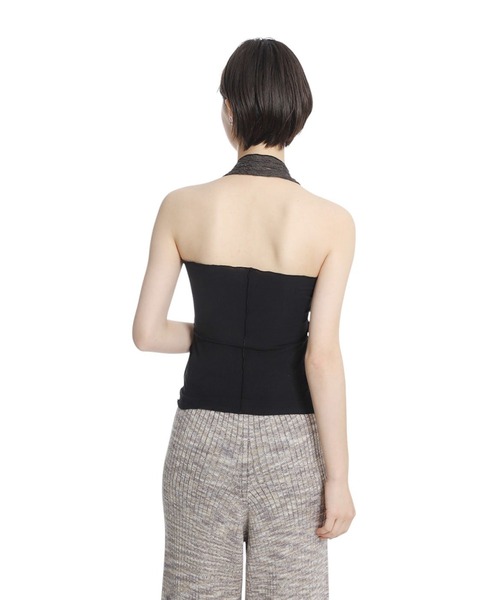 BASERANGE（ベースレンジ）の「BASERANGE / ベースレンジ：NEHRU HALTER TOP：TONT-LA-SU25[ANN]（Tシャツ/カットソー・レディース・ブラック・S）」の3枚目の写真