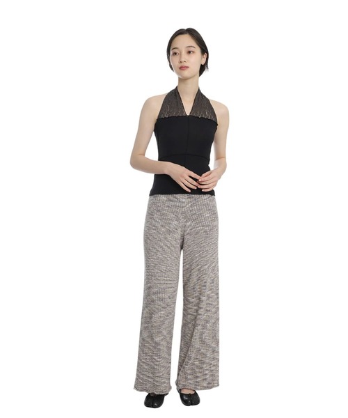 BASERANGE（ベースレンジ）の「BASERANGE / ベースレンジ：NEHRU HALTER TOP：TONT-LA-SU25[ANN]（Tシャツ/カットソー・レディース・ブラック・S）」の2枚目の写真