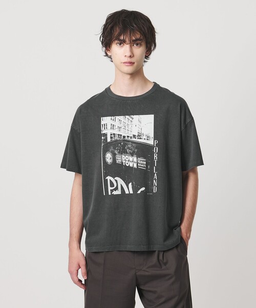 FILL THE BILL(フィルザビル)の「【別注】<FILL THE BILL>PORTLAND T/ポートランド Tシャツ(Tシャツ/カットソー・メンズ・ブラック/ホワイト・2/1)」の1枚目の写真