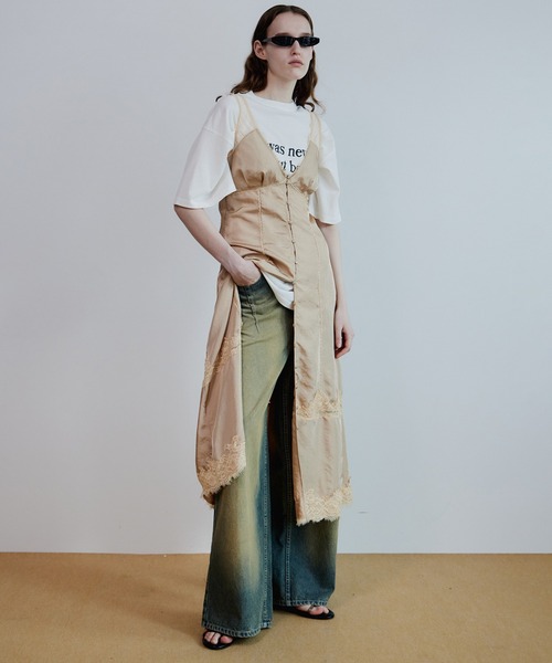 MAISON SPECIAL（メゾンスペシャル）の「Sleeveless Lingerie-Style Dress/ノースリーブランジェリーワンピ（ワンピース・レディース・ミント/ベージュ/ブラック・36/38）」の5枚目の写真
